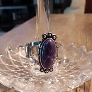 Paparazzi Purple and Silver Vintage-Inspired Ring